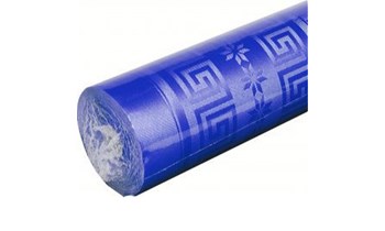 Tischrolle Damast dklblau 1,18x50m